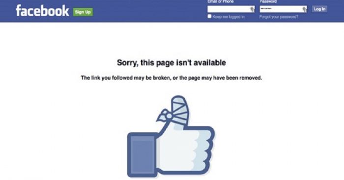 Facebook sập 2 lần trong 1 tháng. (Ảnh: Internet)
