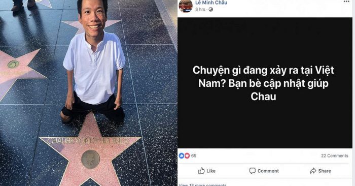 Hình ảnh Lê Minh Châu và ngôi sao trên đại lộ Danh Vọng được ảnh chia sẻ trên facebook.(Nguồn: Internet)