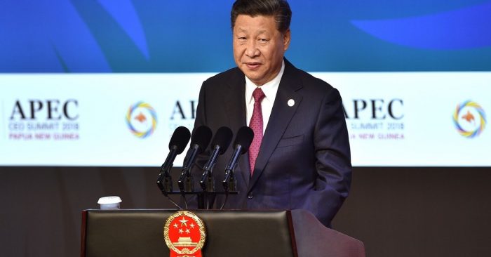 Chủ tịch Trung Quốc Tập Cận Bình tại APEC CEO Summit 2018. (Ảnh qua Reuters)