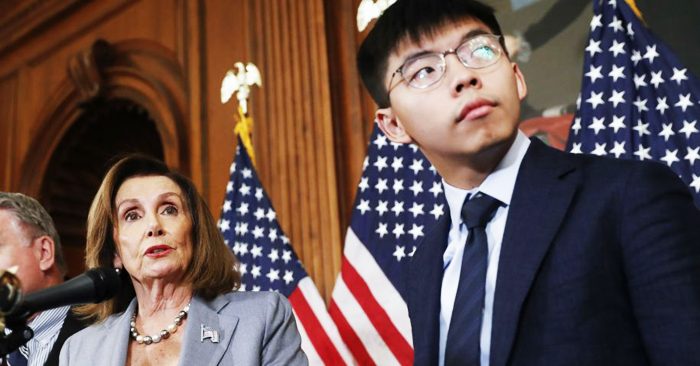 Chủ tịch Hạ viện Mỹ, bà Nancy Pelosi phát biểu ủng hộ dự luật mà Hoàng Chi Phong kêu gọi.