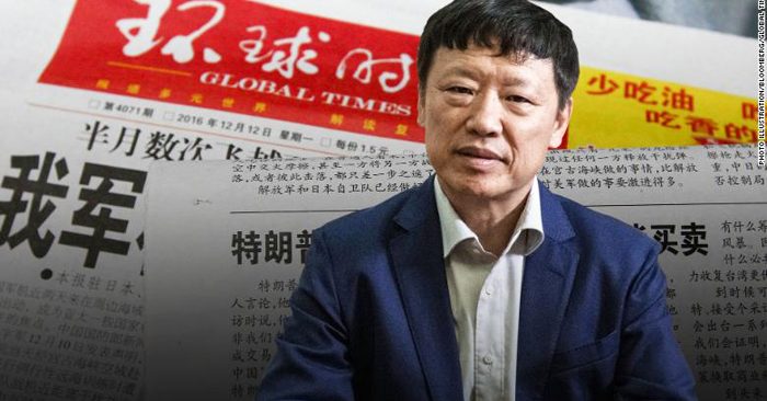 Ông Hồ Tích Tiến (Hu Xijin), Tổng biên tập của tờ Thời báo Hoàn Cầu - phụ bản của tờ Nhân Dân Nhật báo, cơ quan ngôn luận của đảng Cộng sản Trung Quốc.