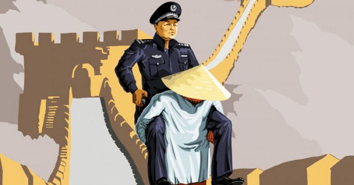 Bộ tranh biếm họa về cảnh sát Trung Quốc trong mắt người dân thế giới của họa sĩ Gunduz Aghayev.