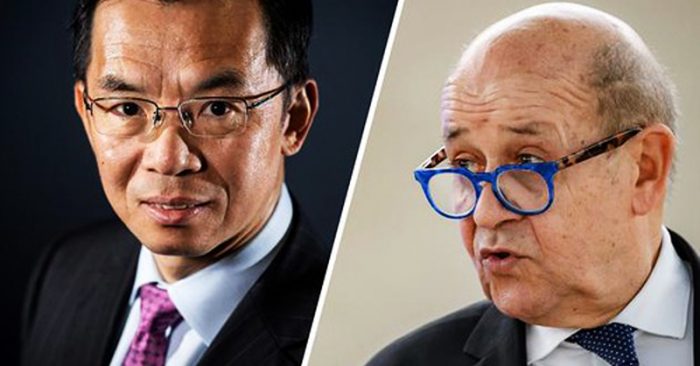 Đại sứ Trung Quốc tại Pháp, ông Lư Sa Dã, bị Bộ Ngoại giao Pháp triệu lên để phản đối vì một số hoạt động tuyên truyền công kích phương Tây