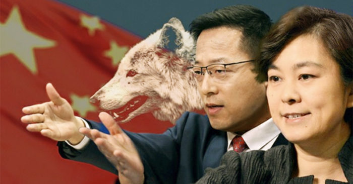 Phát ngôn viên Bộ Ngoại giao Trung Quốc Triệu Lập Kiên và Hoa Xuân Oánh nổi tiếng với kiểu ngoại giao chiến lang.